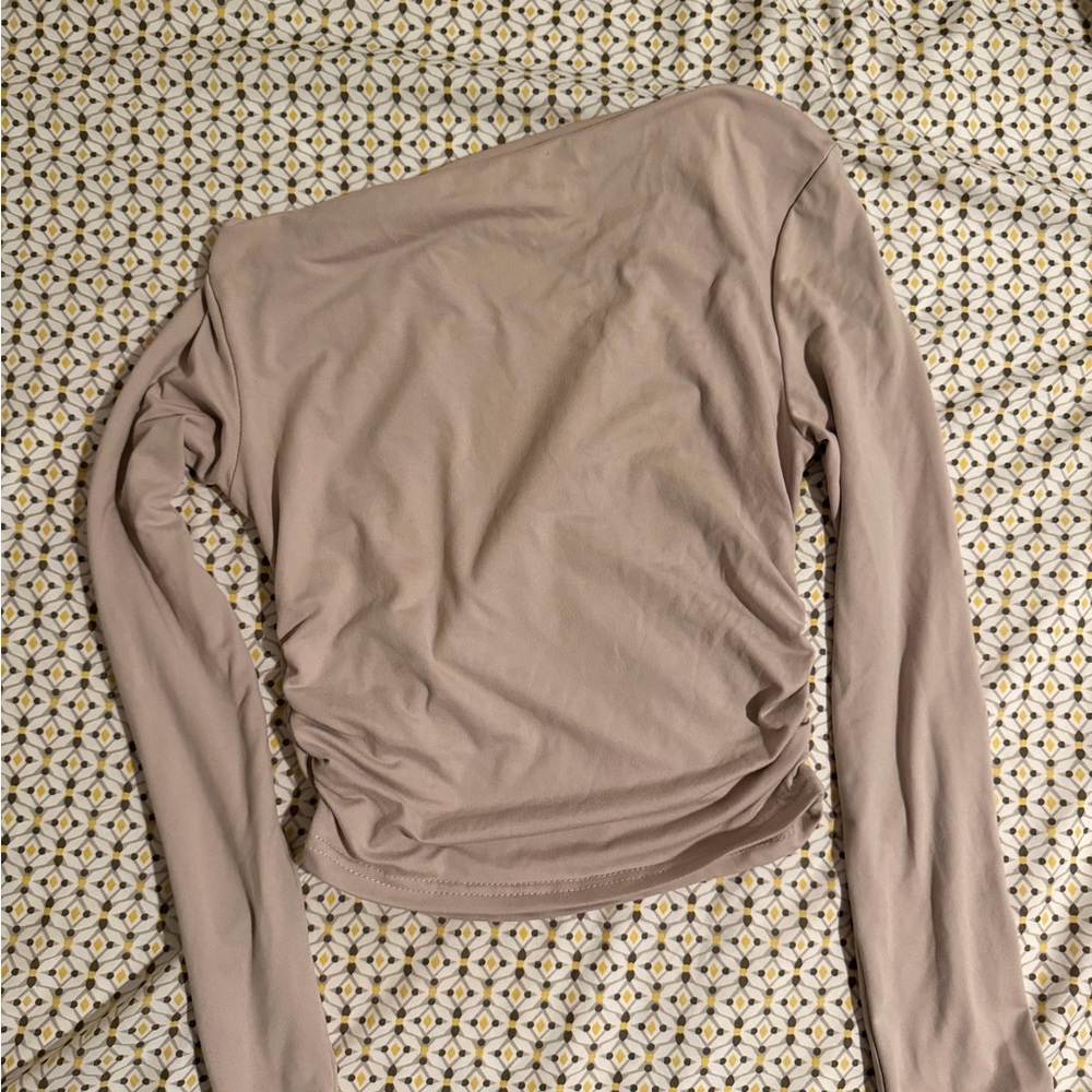 Elegant Beige Long Sleeve Top